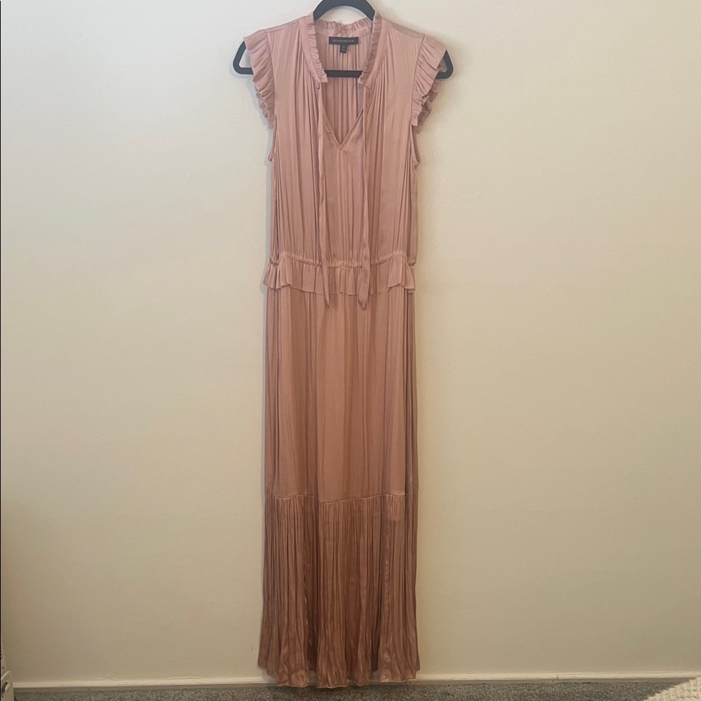 Banana Republic Blush Pink Sleeveless Maxi Dress with Ruffle Trim